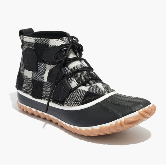 Sorel Women Madewell X Out N About Ankle Plaid Duck Saltwater Boots shoe - Picture 2 of 13